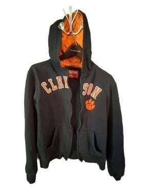 Cover One Clemson Tigers Full Zip Hoodie Size S does not have Zipper zip it up